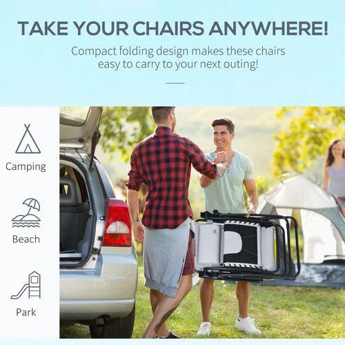 Outsunny Outsunny Folding Recliner Chair with Cup Holder and Adjustable Position for Outdoor Relaxation - Sun Lounger