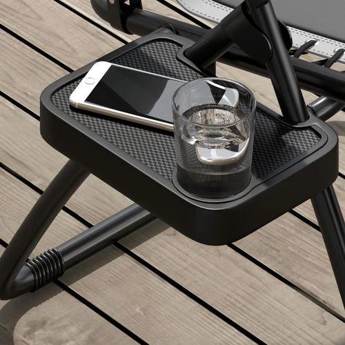 Outsunny Folding Recliner Chair with Cup Holder and Adjustable Position for Outdoor Relaxation by Outsunny