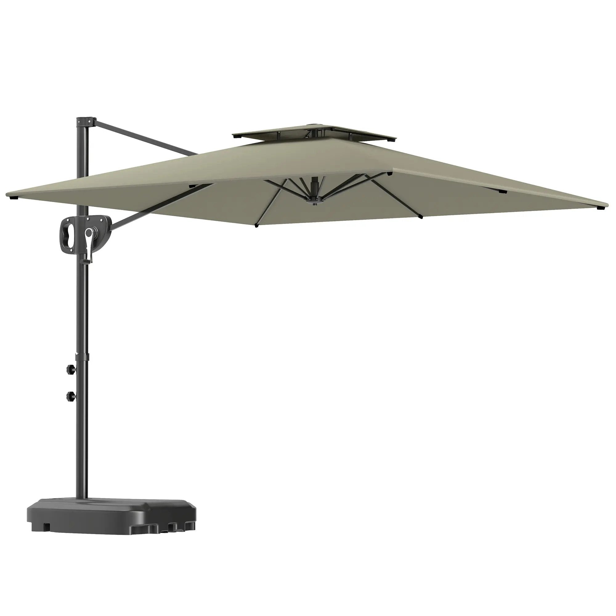 Outsunny Premium Dark Grey Garden Parasol - UV Protection & Stability - 268 cm - Parasol