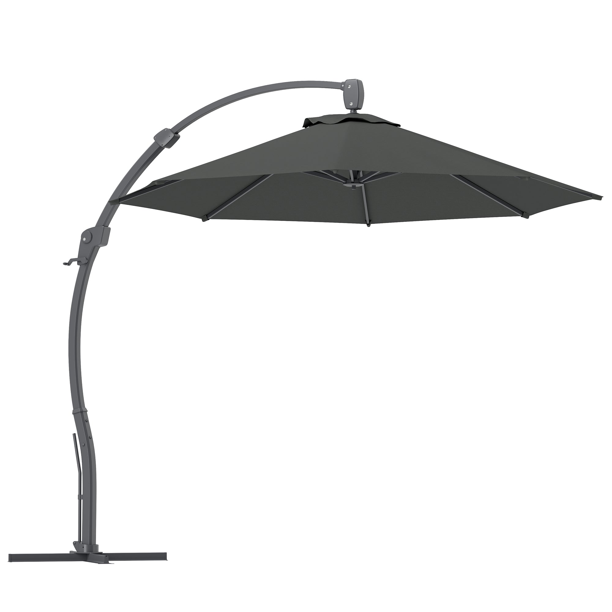 Outsunny Outsunny 3(m) Garden Cantilever Parasol with Crank Aluminium Frame - Parasol