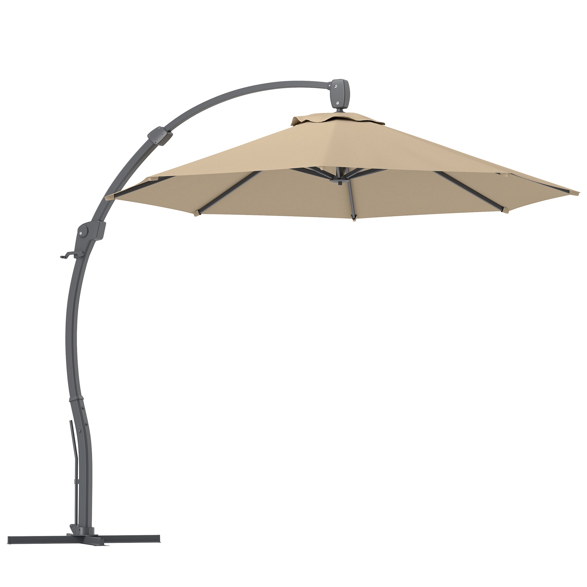 Outsunny Outsunny 3(m) Garden Cantilever Parasol with Crank Aluminium Frame - Parasol