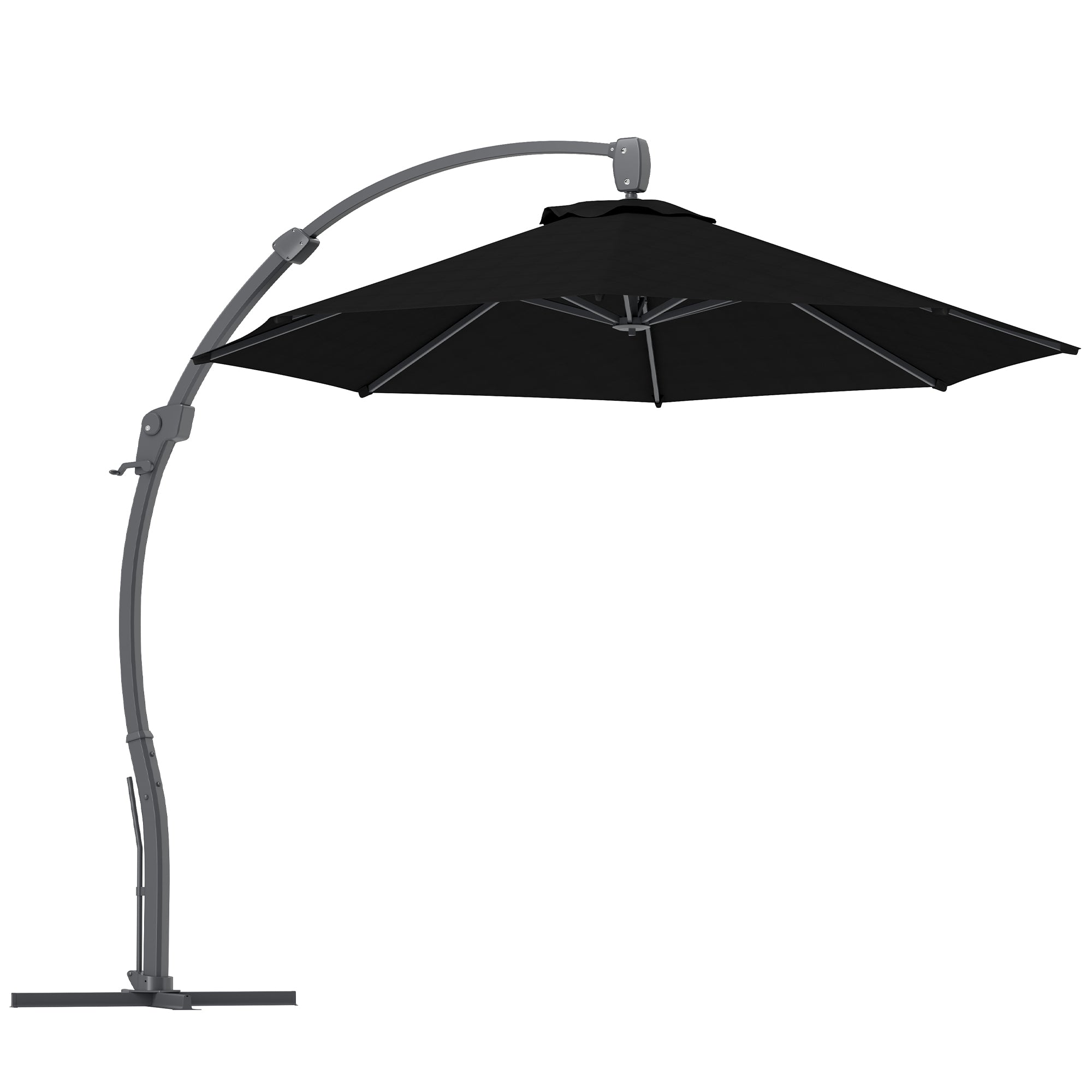 Outsunny Outsunny 3(m) Garden Cantilever Parasol with Crank Aluminium Frame - Parasol