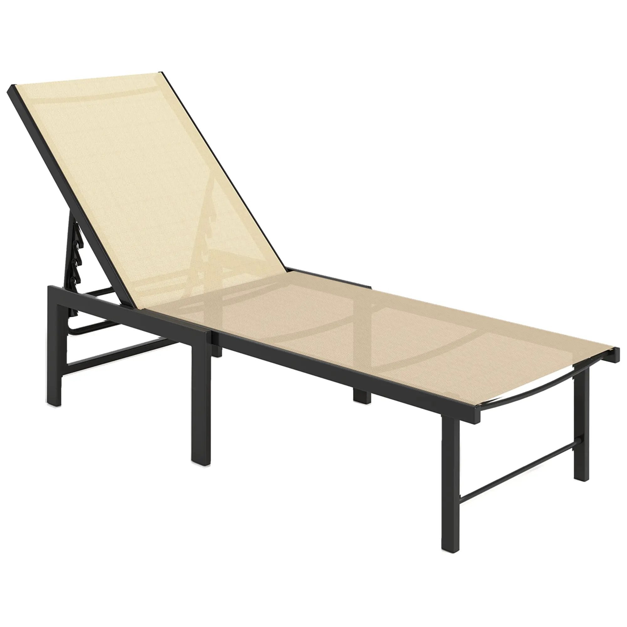 Outsunny Outsunny Sun Lounger, 5-Level Reclining Sunbed - Sun Lounger