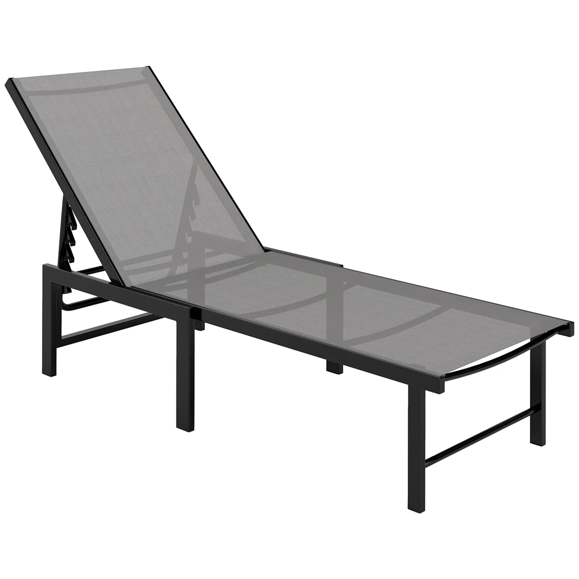 Outsunny Outsunny Sun Lounger, 5-Level Reclining Sunbed - Sun Lounger