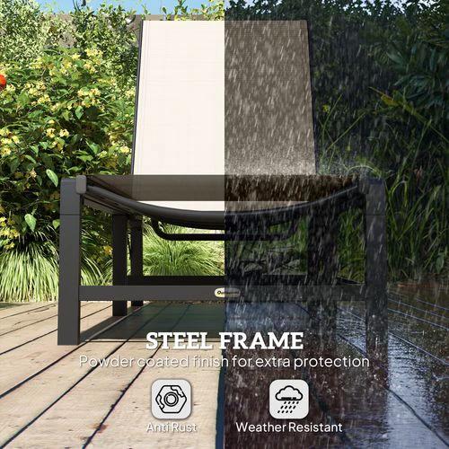 Durable Folding Recliner Chair with Adjustable Recline for Outdoor Relaxation by Outsunny