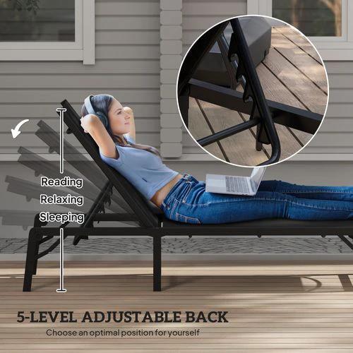 Durable Folding Recliner Chair with Adjustable Recline for Outdoor Relaxation by Outsunny