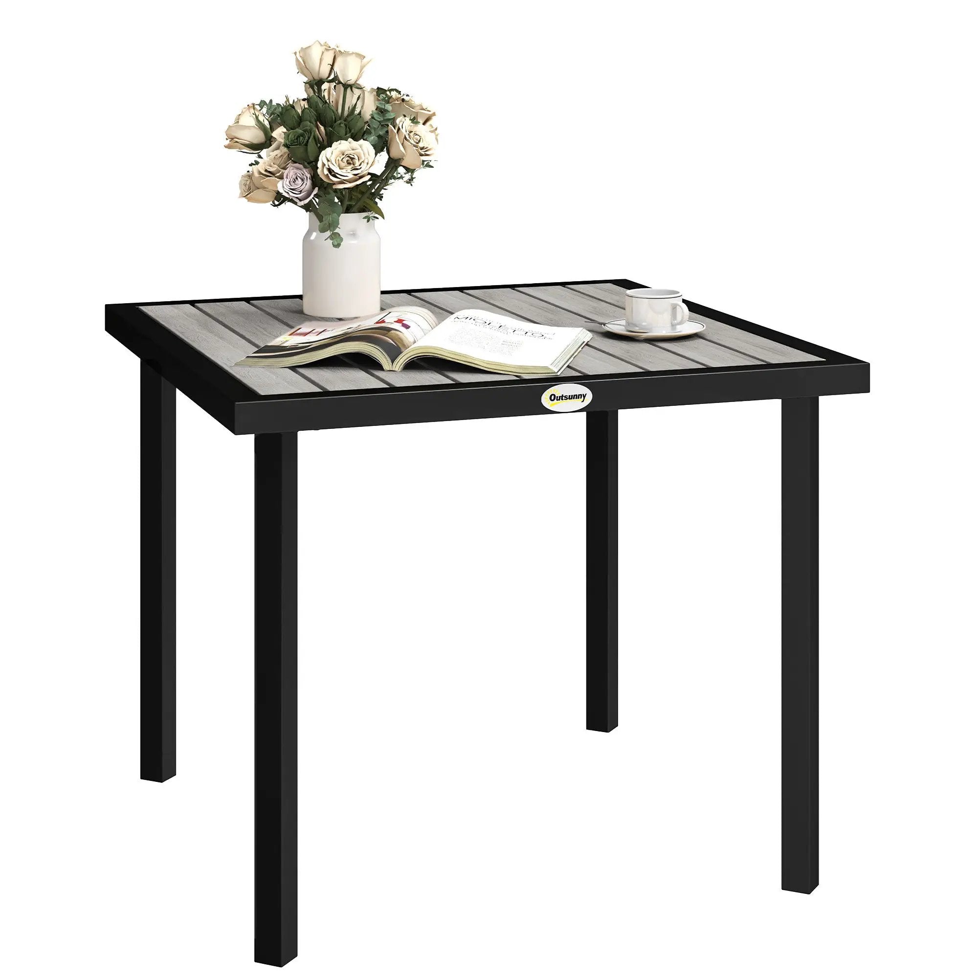Outsunny Outsunny Garden Table for 4 Person with 5.4cm Parasol Hole - Garden Table