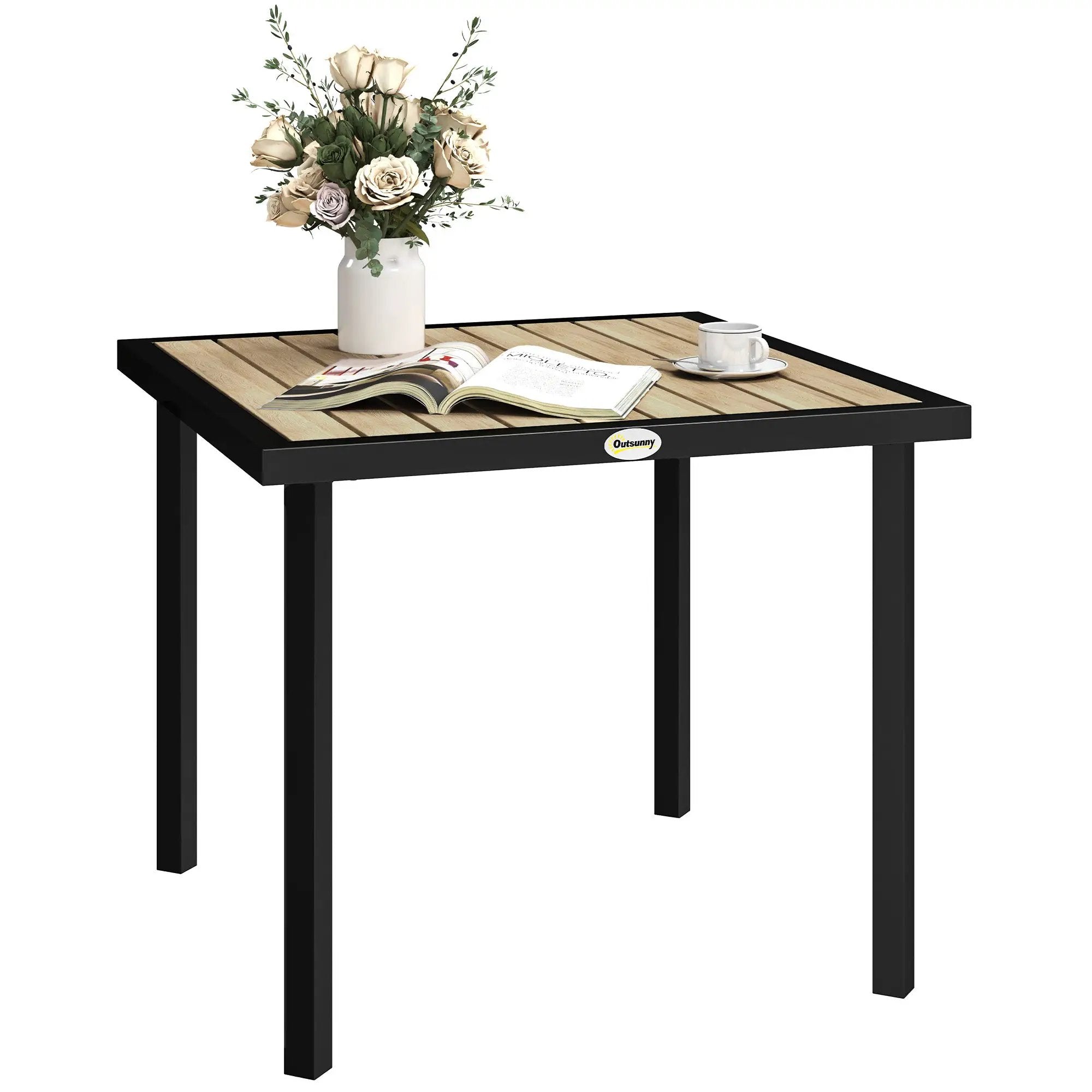 Outsunny Outsunny Garden Table for 4 Person with 5.4cm Parasol Hole - Garden Table