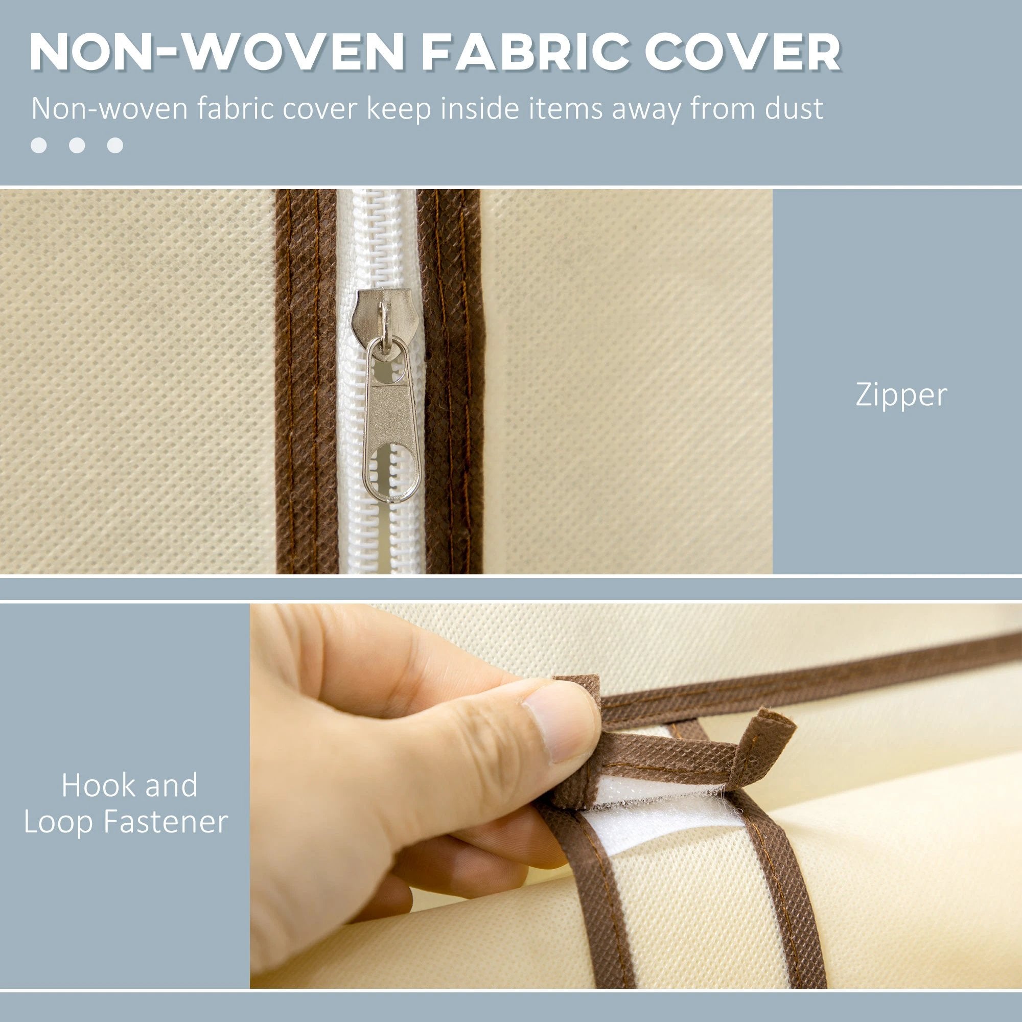 HOMCOM Fabric Wardrobe w/ Shelves Hanging Rail Foldable Closets by HOMCOM