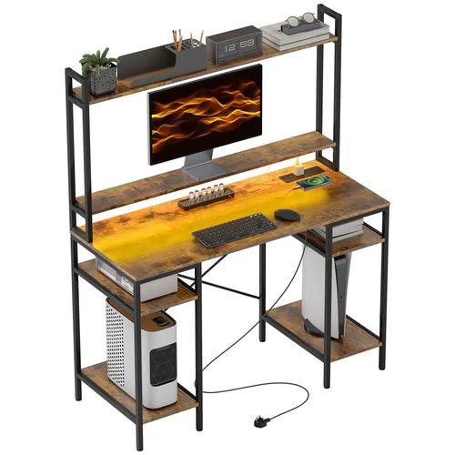 HOMCOM Computer Desk Home Office Desk with Monitor Stand by HOMCOM