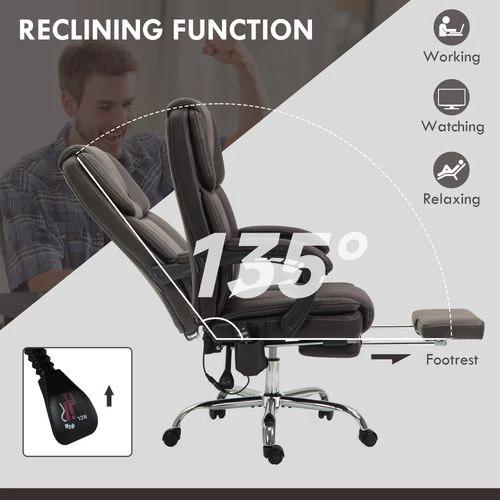 Vinsetto Massage Office Chair, PU Leather High Back Recliner by Vinsetto