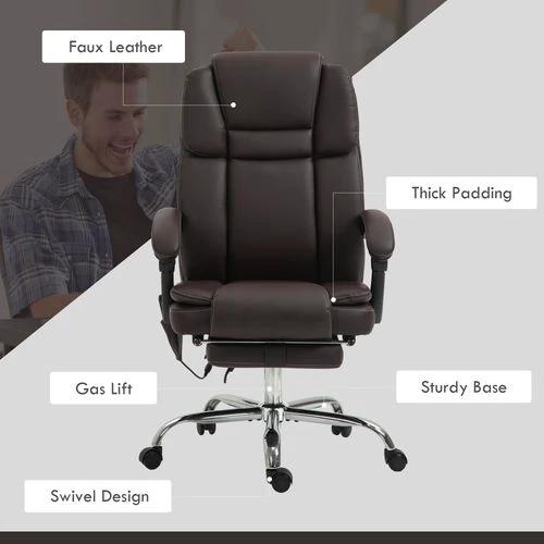 Vinsetto Massage Office Chair, PU Leather High Back Recliner by Vinsetto