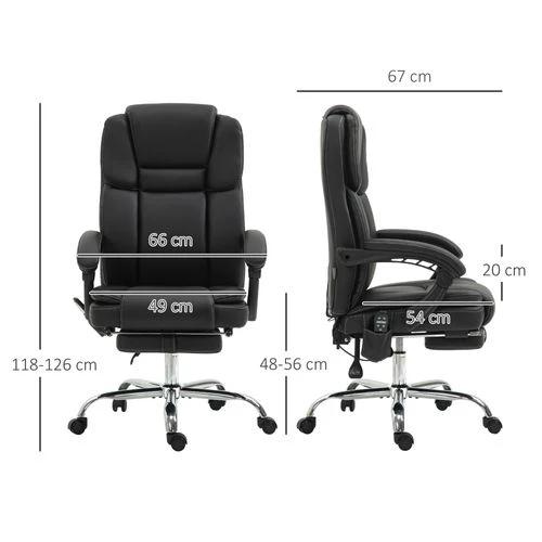 Vinsetto Massage Office Chair, PU Leather High Back Recliner by Vinsetto