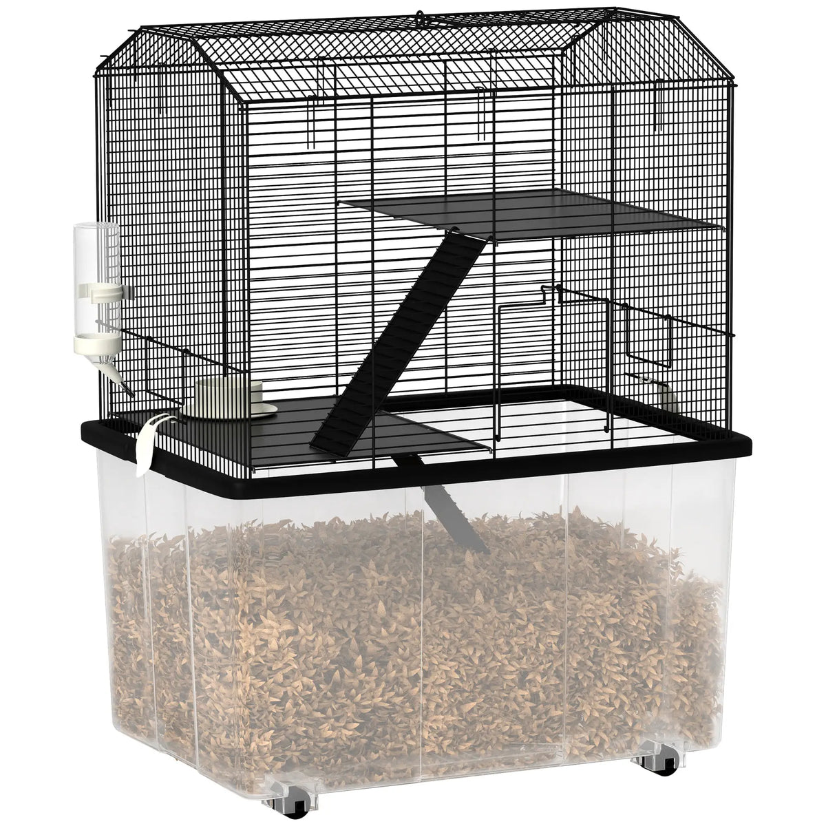 PawHut Hamster Cage, Three-Tier Gerbil Cage w/ Deep Bottom, Ramp, Food Dish - from PawHut