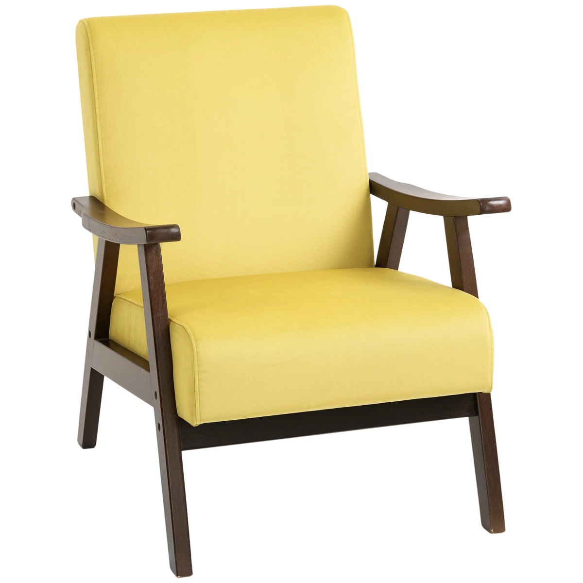 HOMCOM HOMCOM Velvet Armchair 17cm Seat ThickPadded Home - Armchair