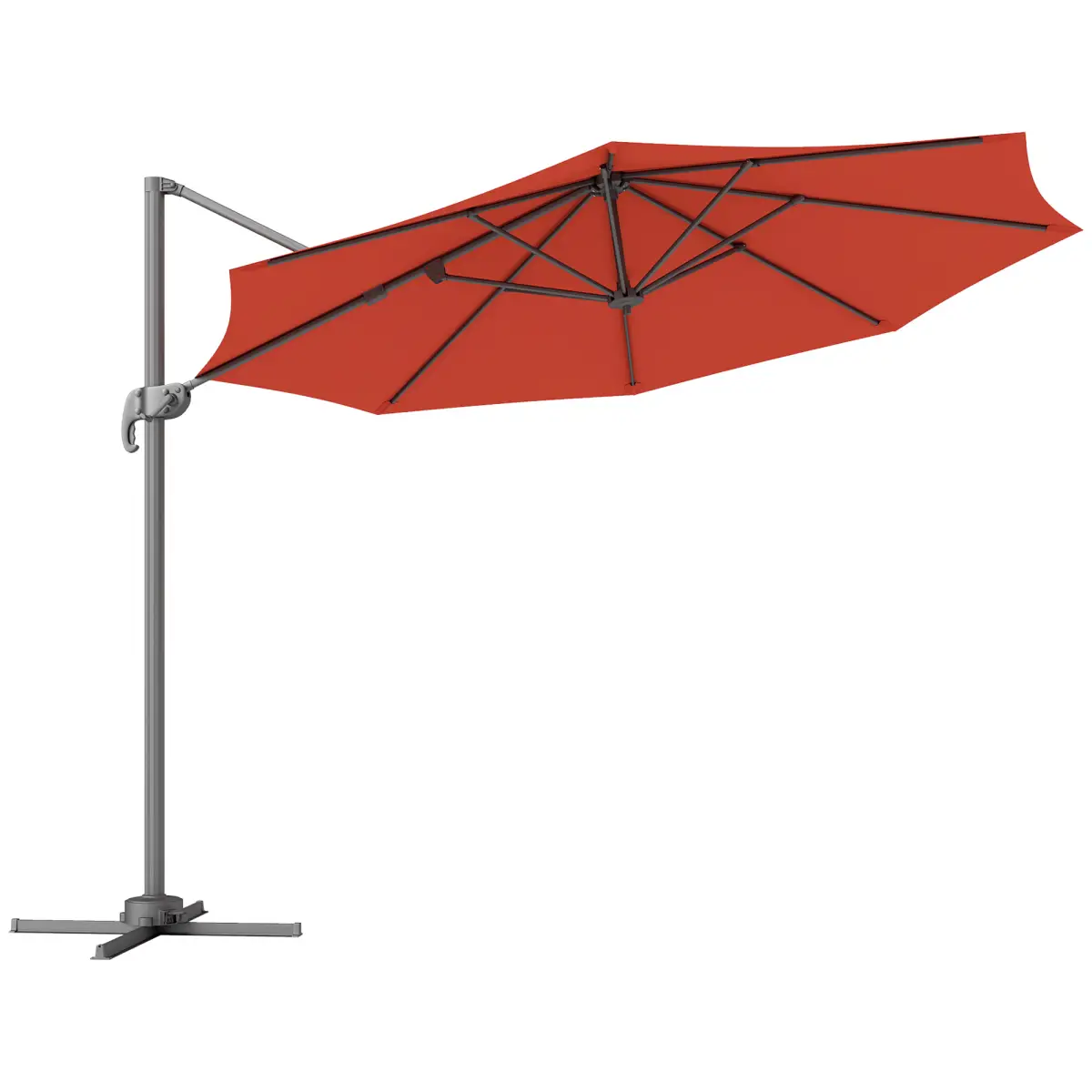 Outsunny Outsunny 3 x 3(m) Cantilever Parasol Garden Umbrella with Cross Base - Parasol