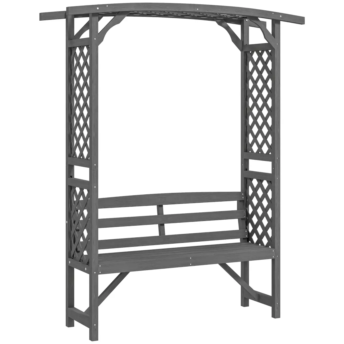 Outsunny Outsunny Arch Pergola Garden Bench, Wooden Garden Arbour with Seat - Garden Chairs