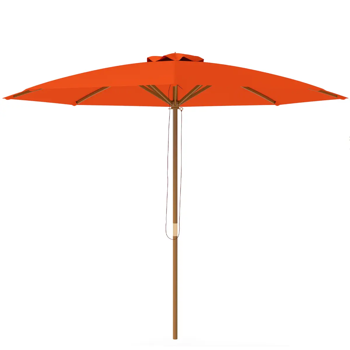 Outsunny Outsunny Wooden Garden Parasol with Rope Pulley Mechanism - Parasol