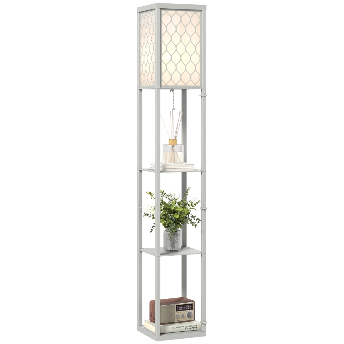 HOMCOM HOMCOM Modern Floor Lamp with Three Shelves for Space Savers - Lamp