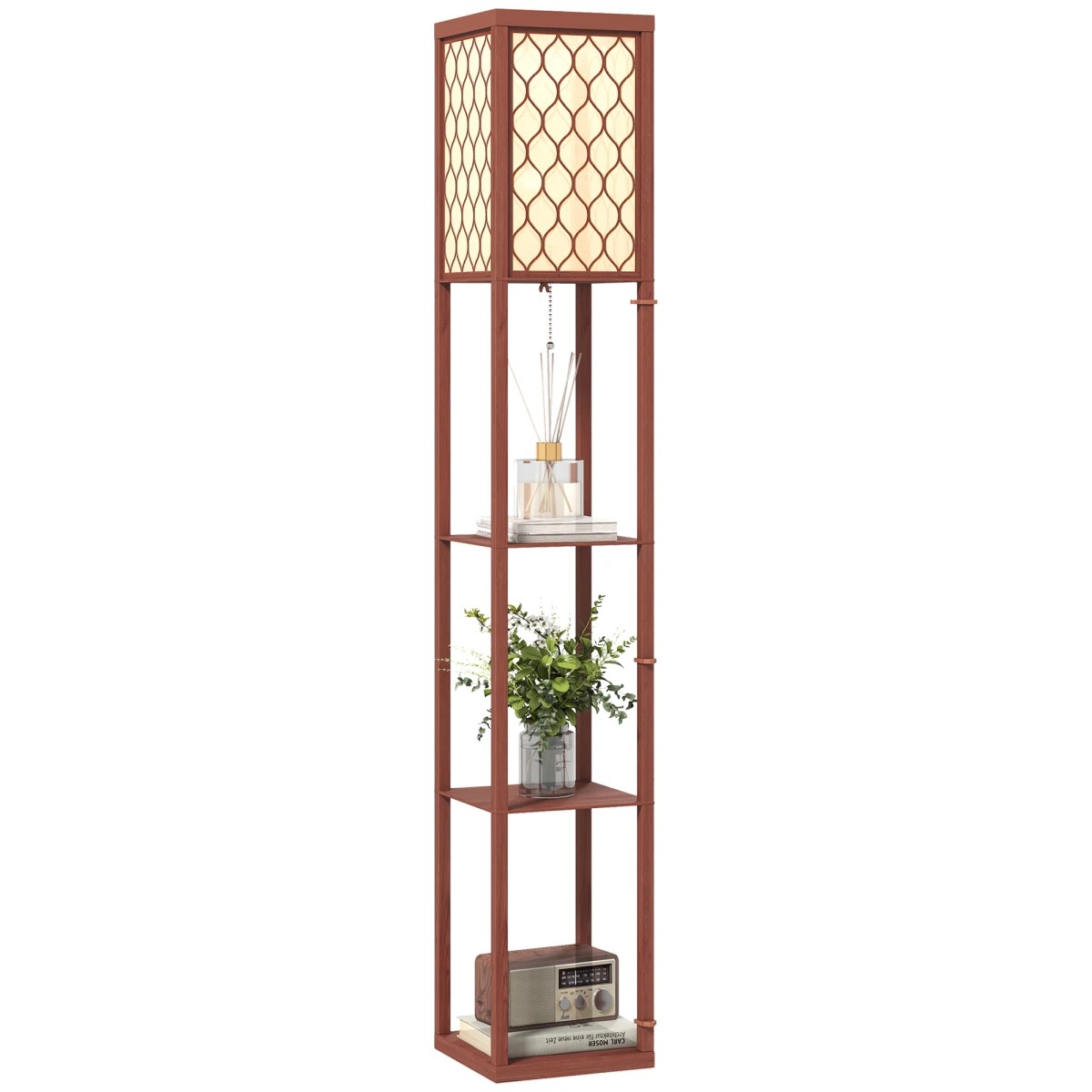 HOMCOM HOMCOM Modern Floor Lamp with Three Shelves for Space Savers - Lamp