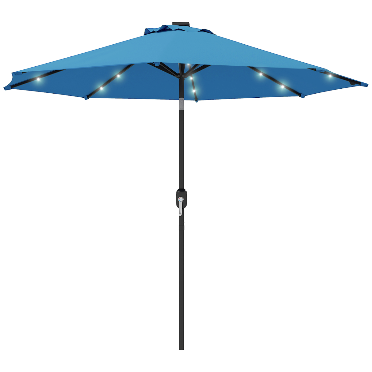 Outsunny Outsunny 24 LED Solar Powered Parasol Umbrella Garden Tilt Outdoor String Light - Parasol