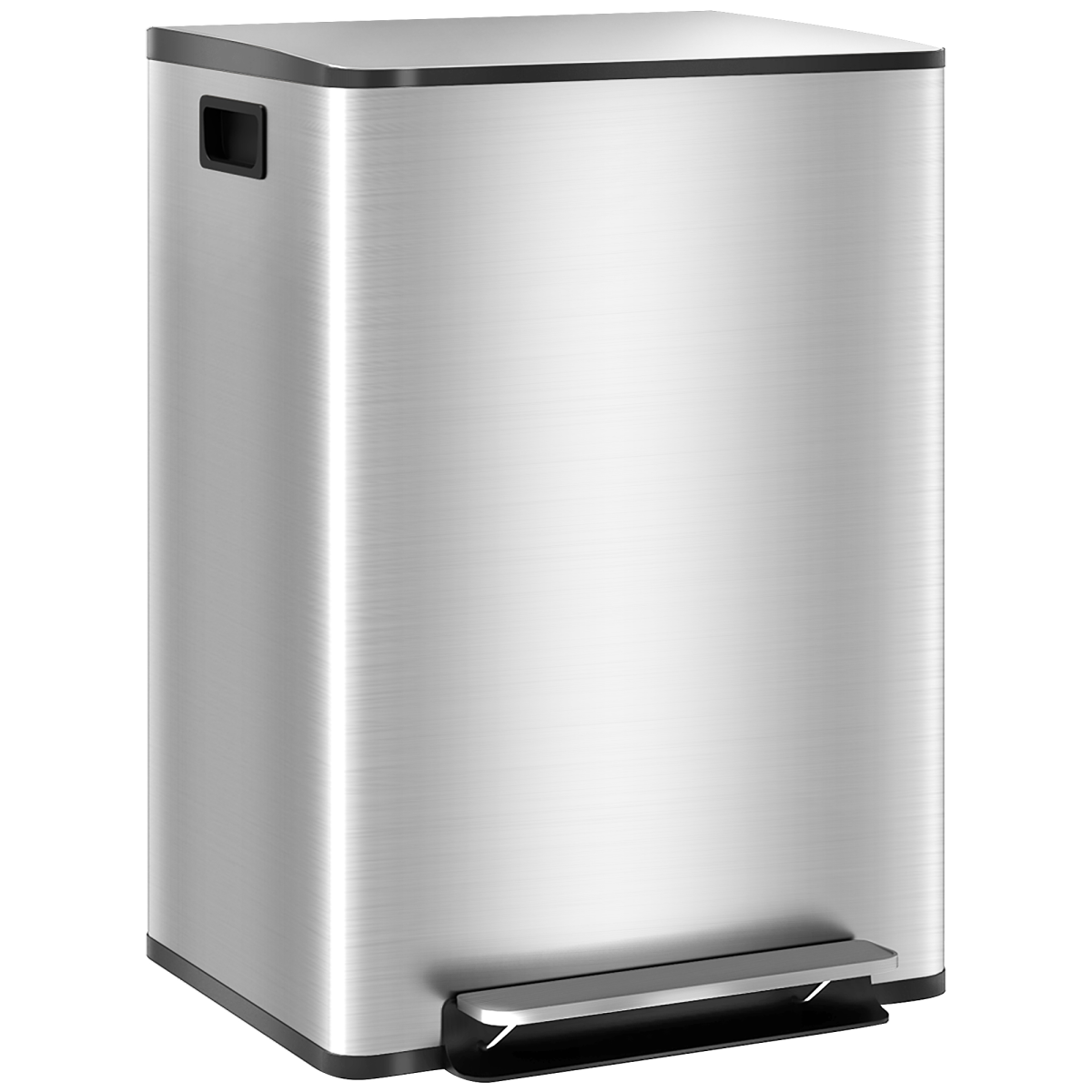 HOMCOM 2 x 25L Double Kitchen Bin, Pedal Bin with Soft-Close Lid - from HOMCOM
