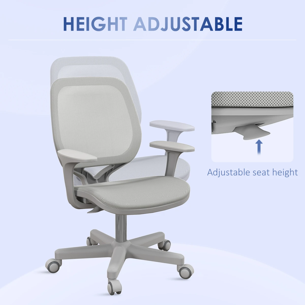 Vinsetto Vinsetto Office Chair Mesh Ergonomic 360 Swivel for Work - Office Chair