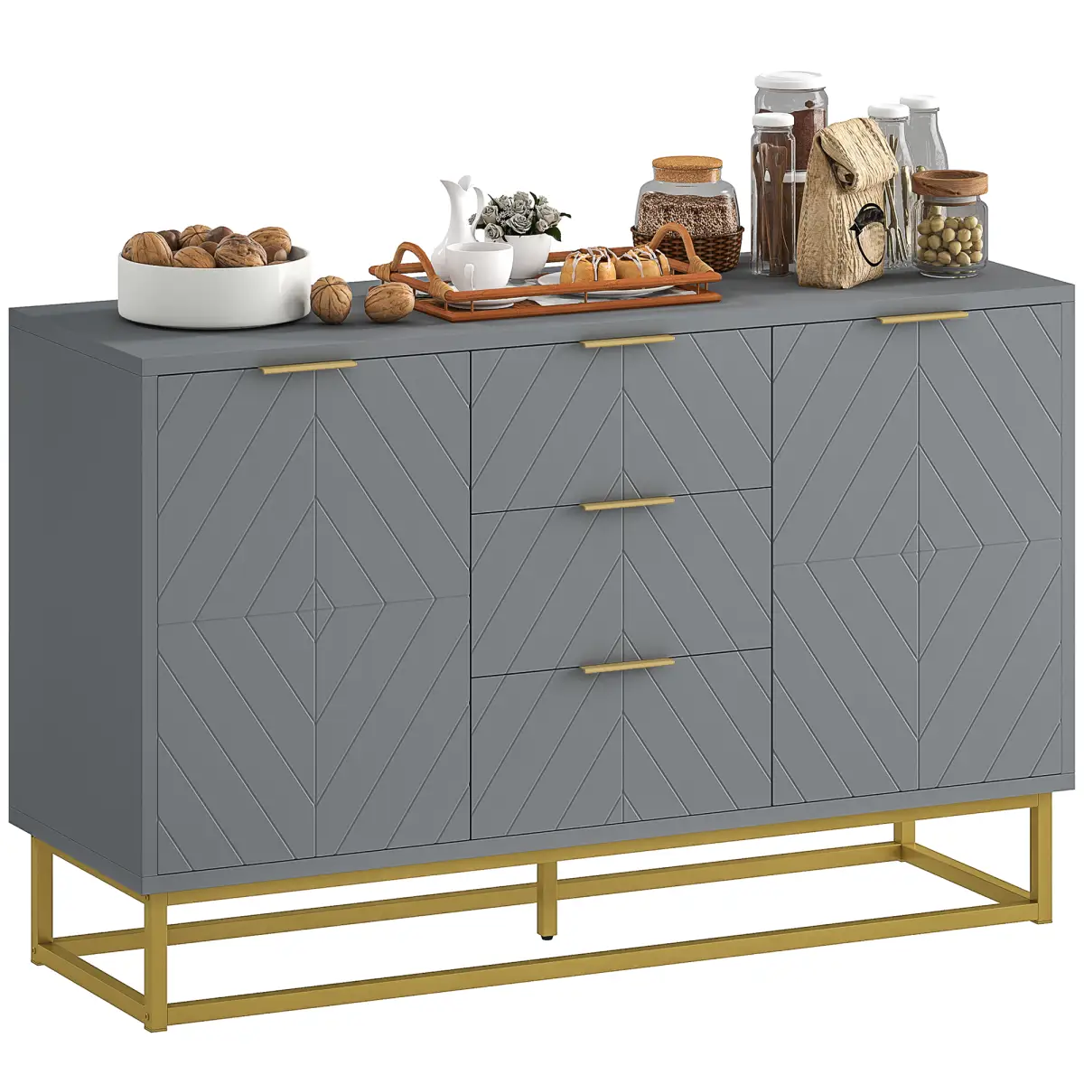 HOMCOM HOMCOM Sideboard Storage Cabinet with Adjustable Shelves - Sideboard