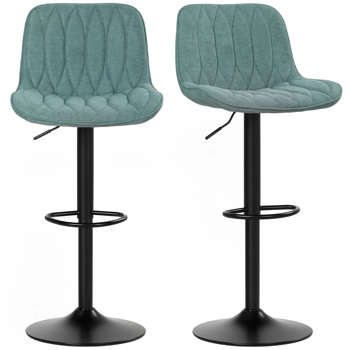 HOMCOM Bar Stools Set of 2, Modern Armless Bar Chairs by HOMCOM