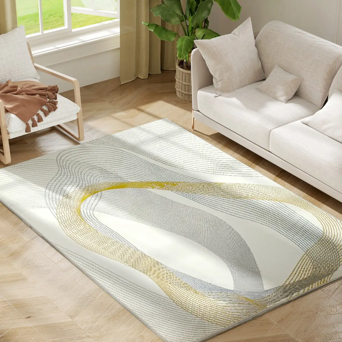 HOMCOM HOMCOM Machine Washable Rug, Allergy-Friendly Floor Carpet - Rug