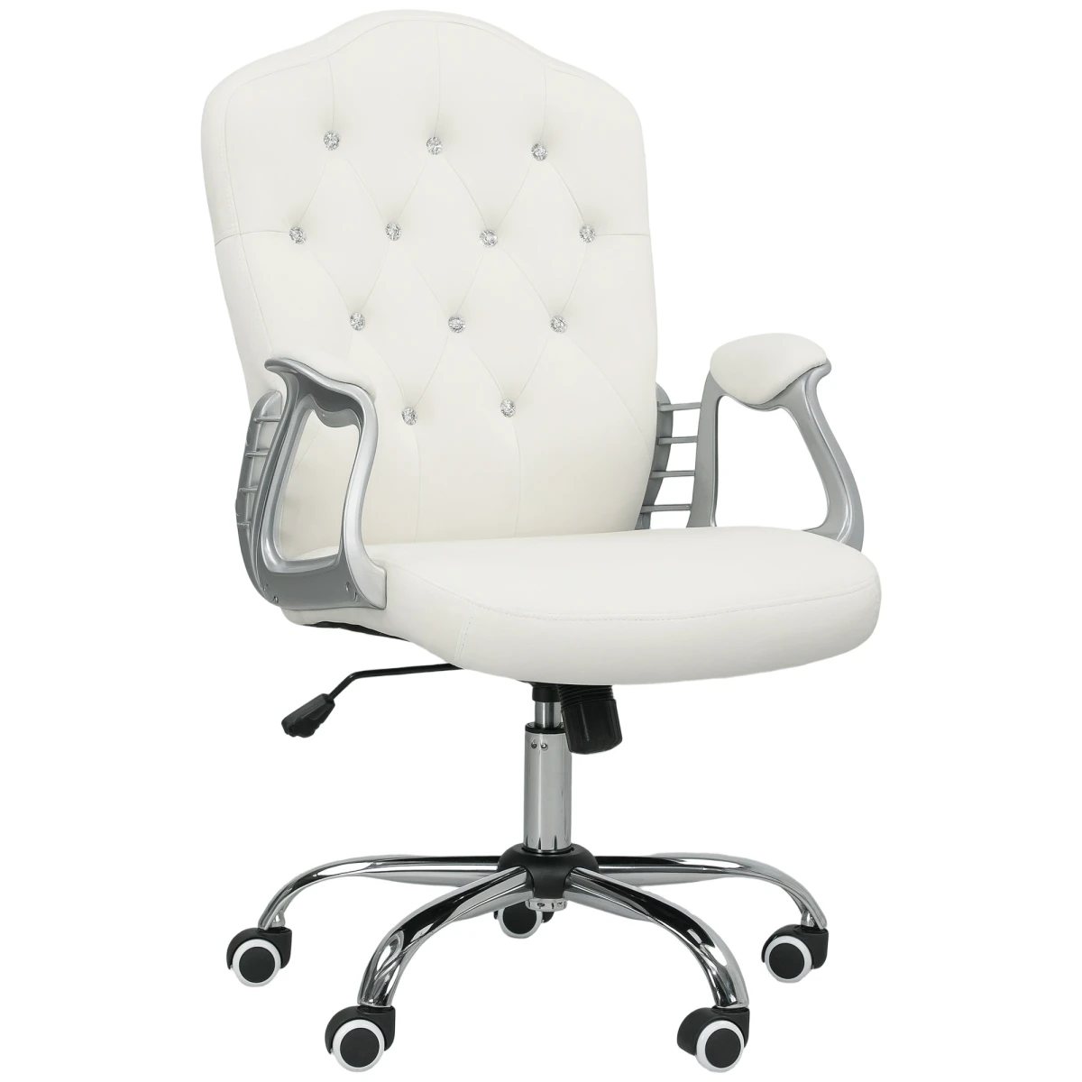 Vinsetto Vinsetto Office Chair Diamond Tuft Velvet Upholstery Height 47 to 57 cm Tilt Adjustable for Home Office - Office Chair
