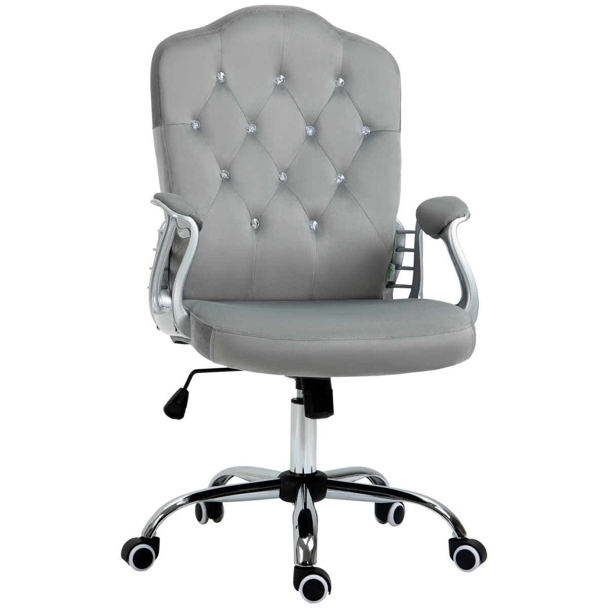 Vinsetto Vinsetto Office Chair Diamond Tuft Velvet Upholstery Height 47 to 57 cm Tilt Adjustable for Home Office - Office Chair