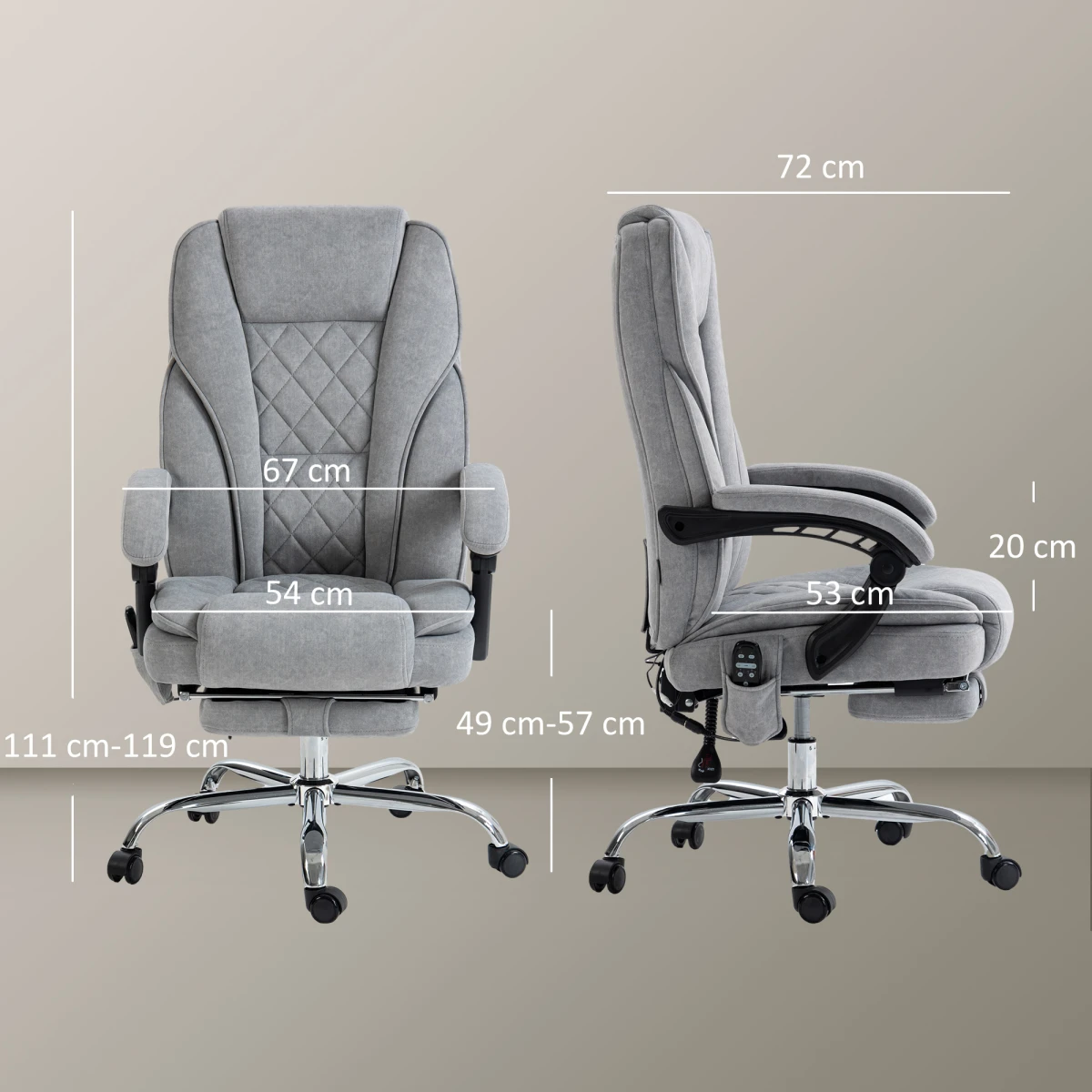 Vinsetto Vinsetto Massage Office Chair Six Point Massage For Desk - Office Chair