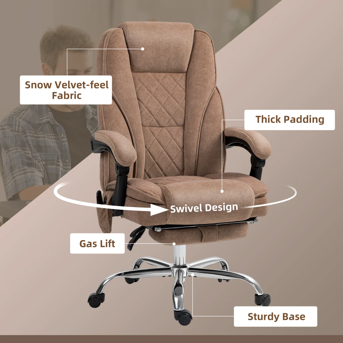 Vinsetto Massage Office Chair Six Point Massage For Desk by Vinsetto