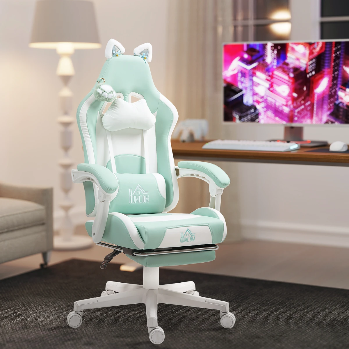 HOMCOM HOMCOM Gaming Chair 44 52cm Seat Reclining Footrest Gamers - Office Chair