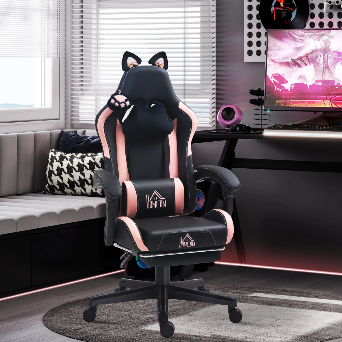 HOMCOM HOMCOM Gaming Chair 44 52cm Seat Reclining Footrest Gamers - Office Chair