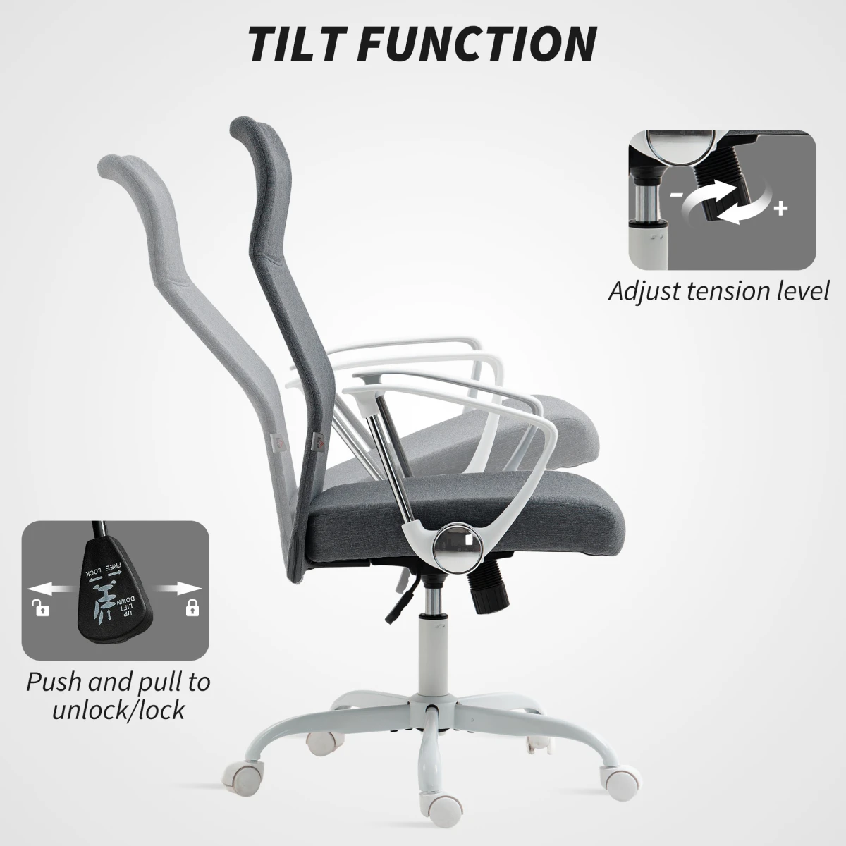 HOMCOM High Back Office Chair Adjustable Tilt For Home by HOMCOM
