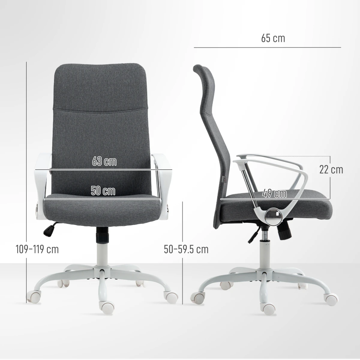 HOMCOM High Back Office Chair Adjustable Tilt For Home by HOMCOM
