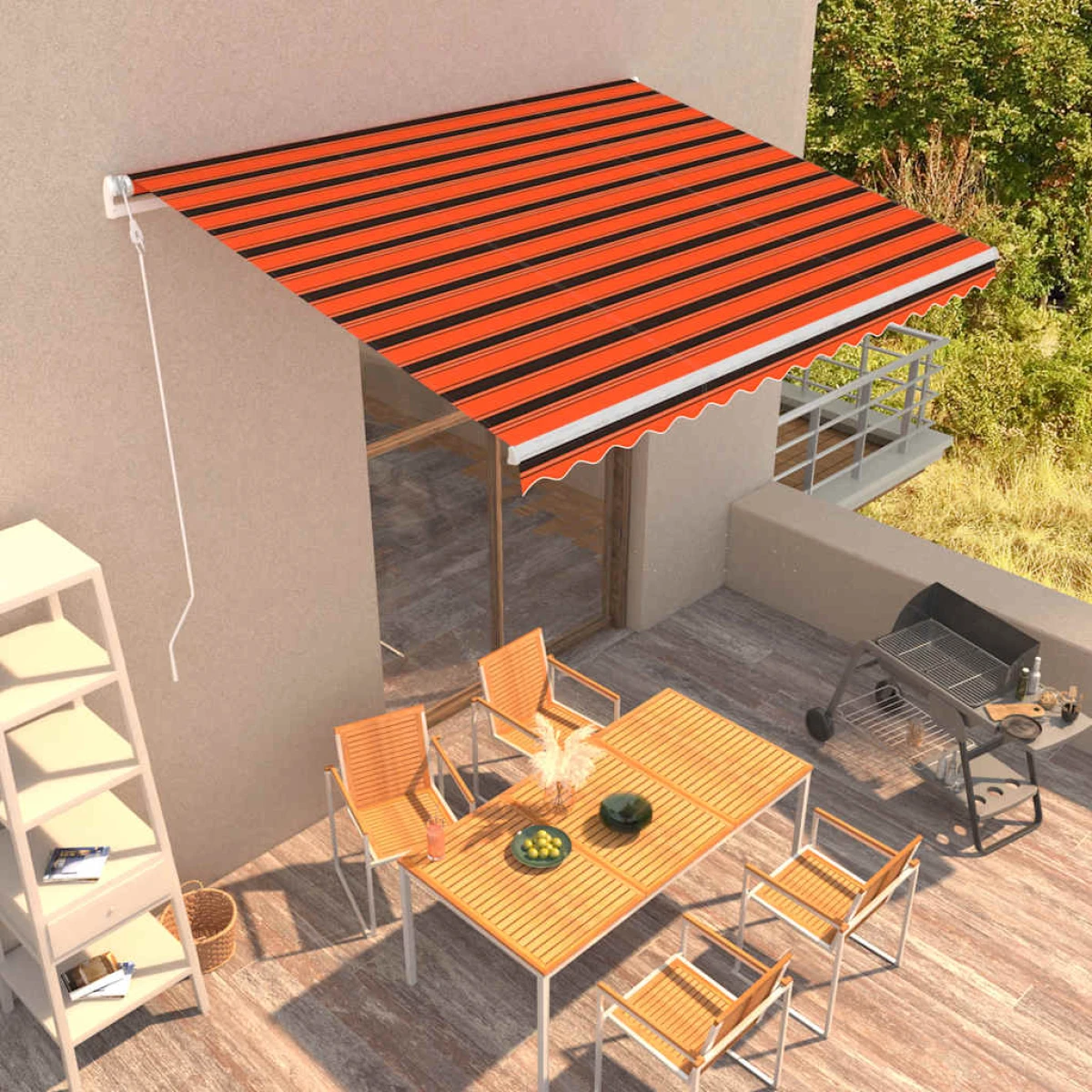 vidaXL Retractable Awning Burgundy 350x250cm by vidaXL