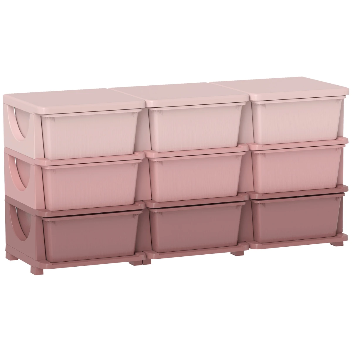 HOMCOM HOMCOM Kids Storage Tower 4 Tier Dresser With Removable Drawers And Safe Rounded Edges Blue - Chest of Drawers