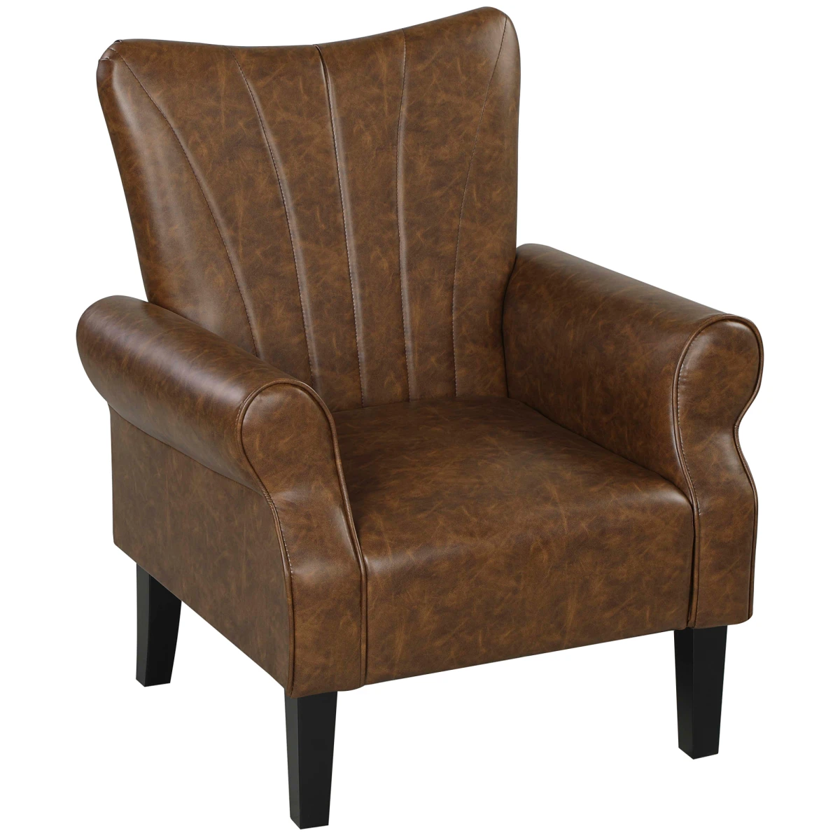 HOMCOM Upholstered Armchair 25cm Deep Wing Back Home by HOMCOM
