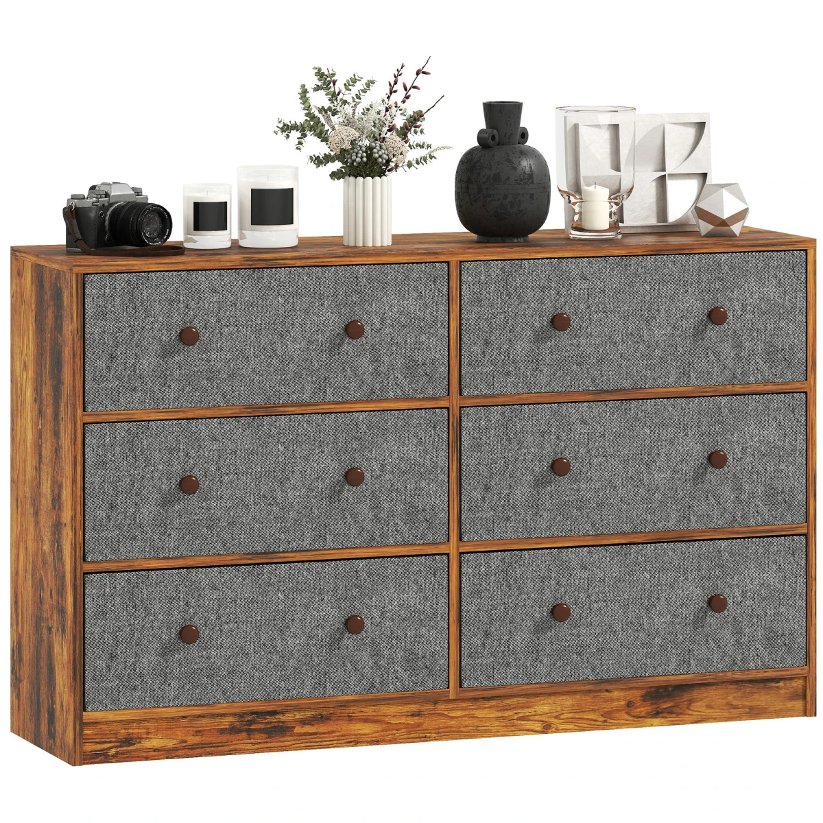 HOMCOM Chest Of Drawers 4 Or 6 Drawers Lightweight Fabric Dresser For Bedroom Organizer by HOMCOM