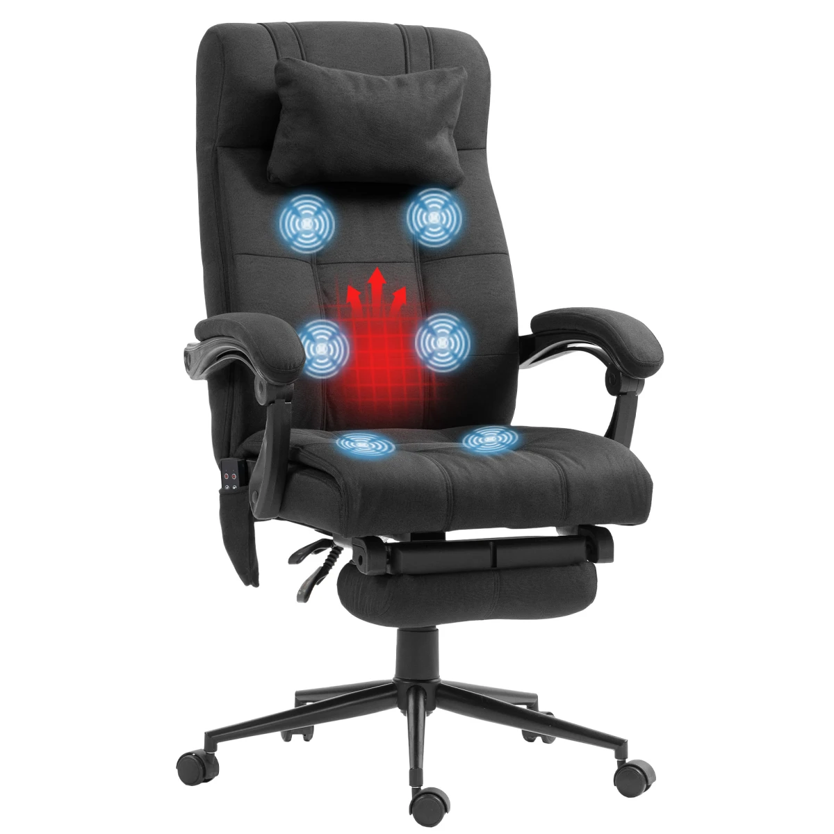 Vinsetto Vinsetto Massage Office Chair 112 120cm Six Modes Heat - Office Chair