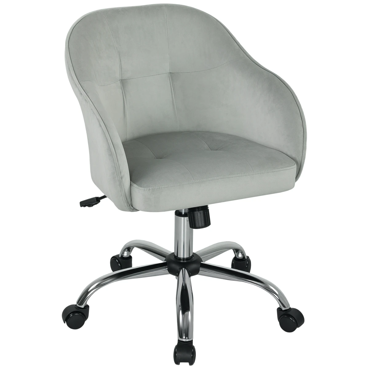 HOMCOM Velvet Vanity Chair 46-56cm Adjustable Desk by HOMCOM