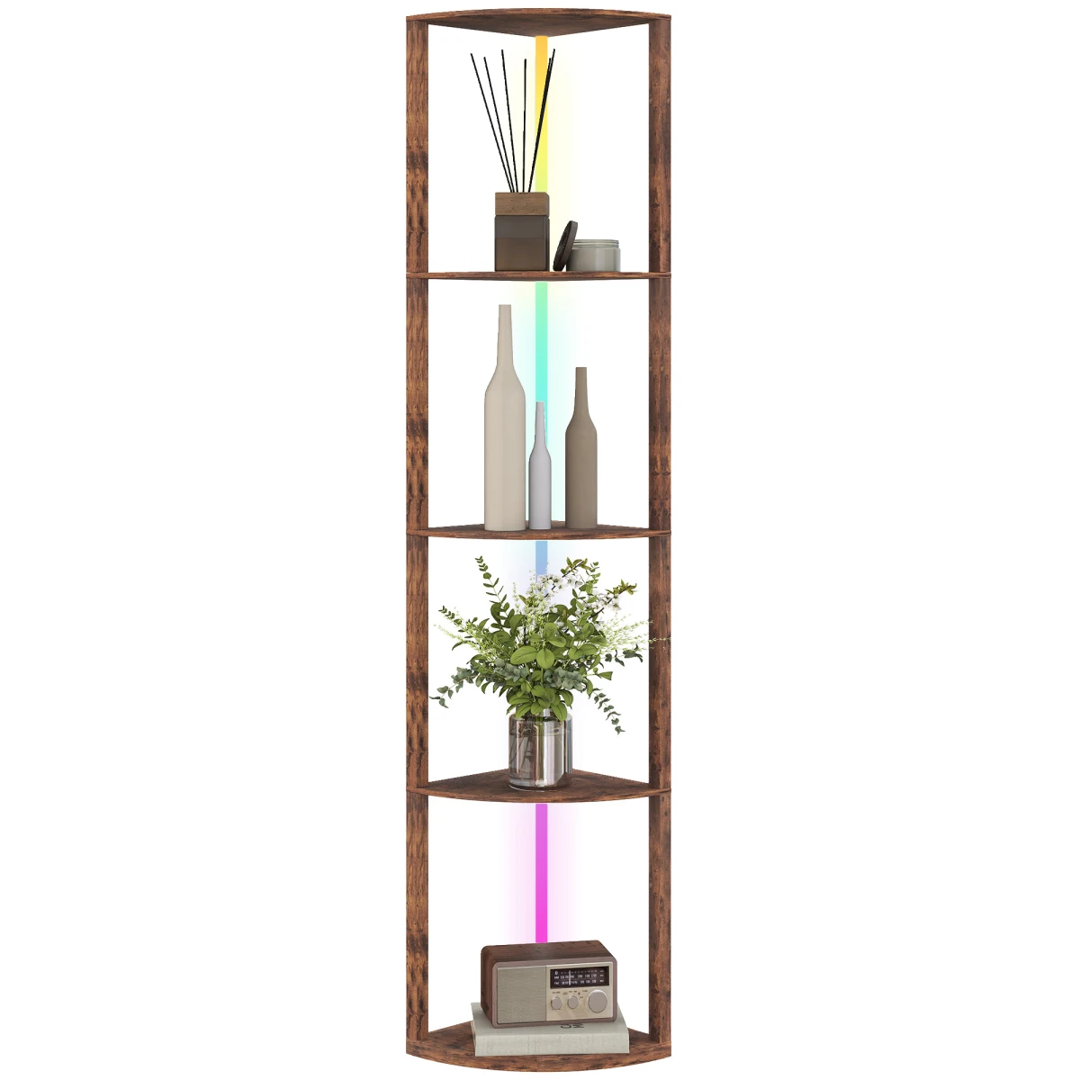 HOMCOM HOMCOM LED Floor Lamp Shelves 5-Tier RGB RC Corner - Lamp
