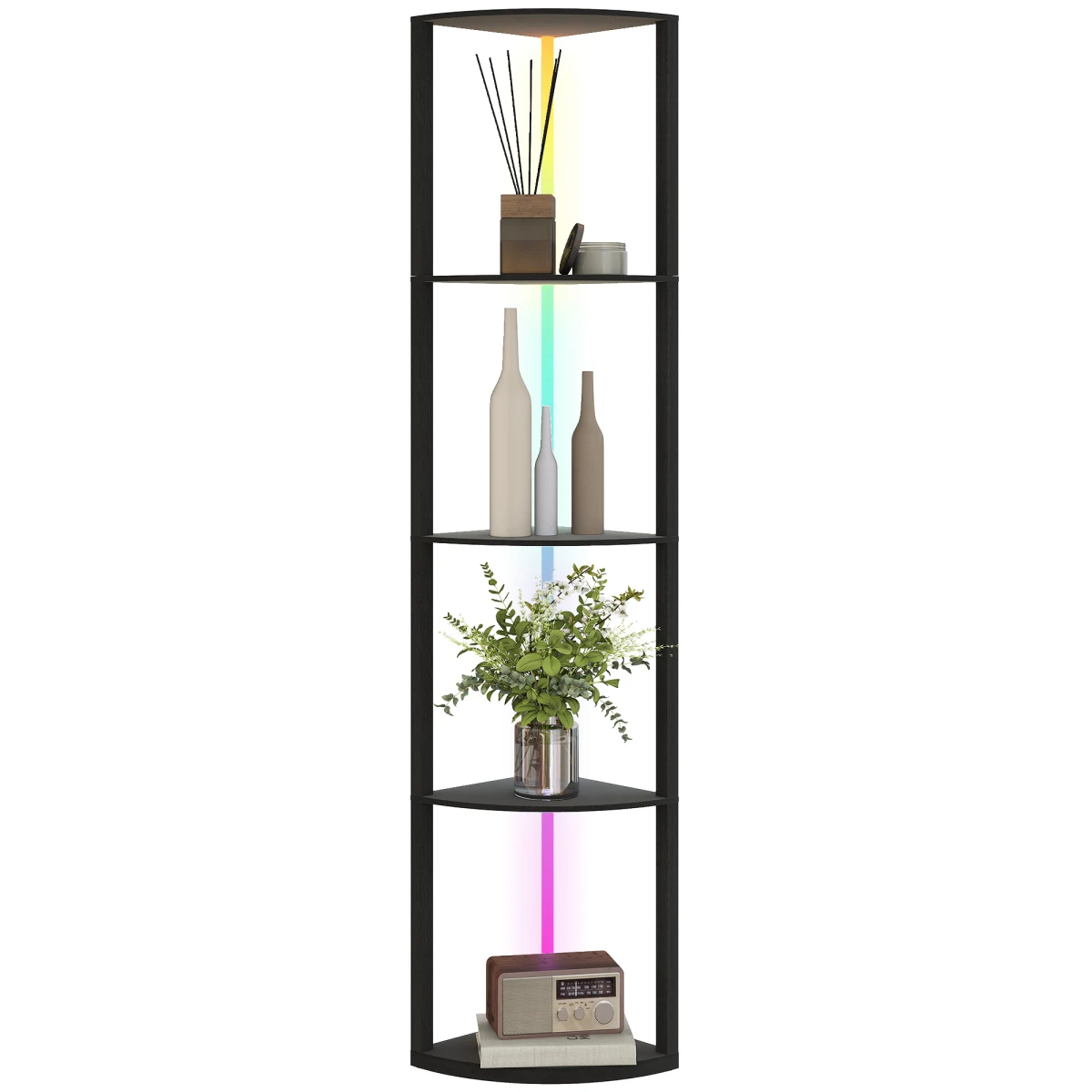 HOMCOM HOMCOM LED Floor Lamp Shelves 5-Tier RGB RC Corner - Lamp