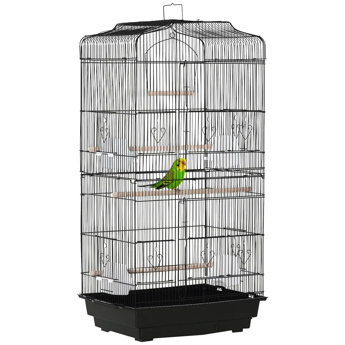 PawHut PawHut 92cm Large Bird Cage with Stand, Perches, Food Bowls, Swing - Bird Cage