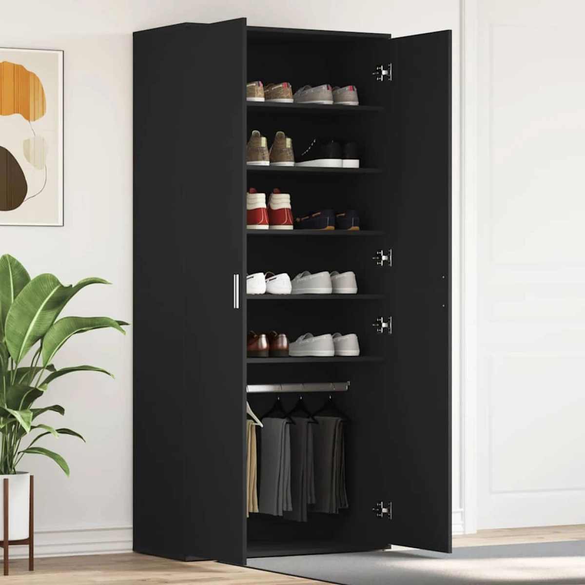 VidaXL Shoe Cabinet 80 x 39 x 180 cm Engineered Wood With Door For Entryway Organization by vidaXL