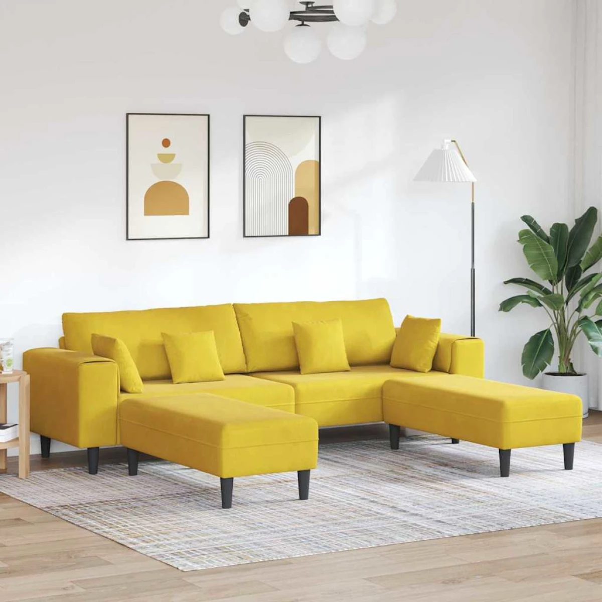 VidaXL Velvet Sofa 208 cm With Cushions Soft Plush Upholstery For Living Room And Modern Living Rooms by vidaXL