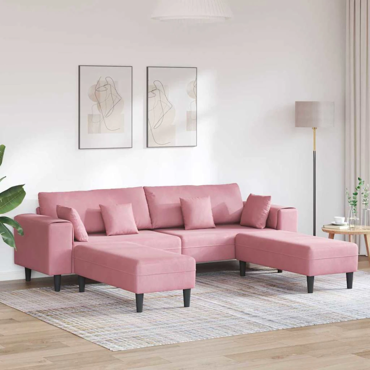 VidaXL Velvet Sofa 208 cm With Cushions Soft Plush Upholstery For Living Room And Modern Living Rooms by vidaXL
